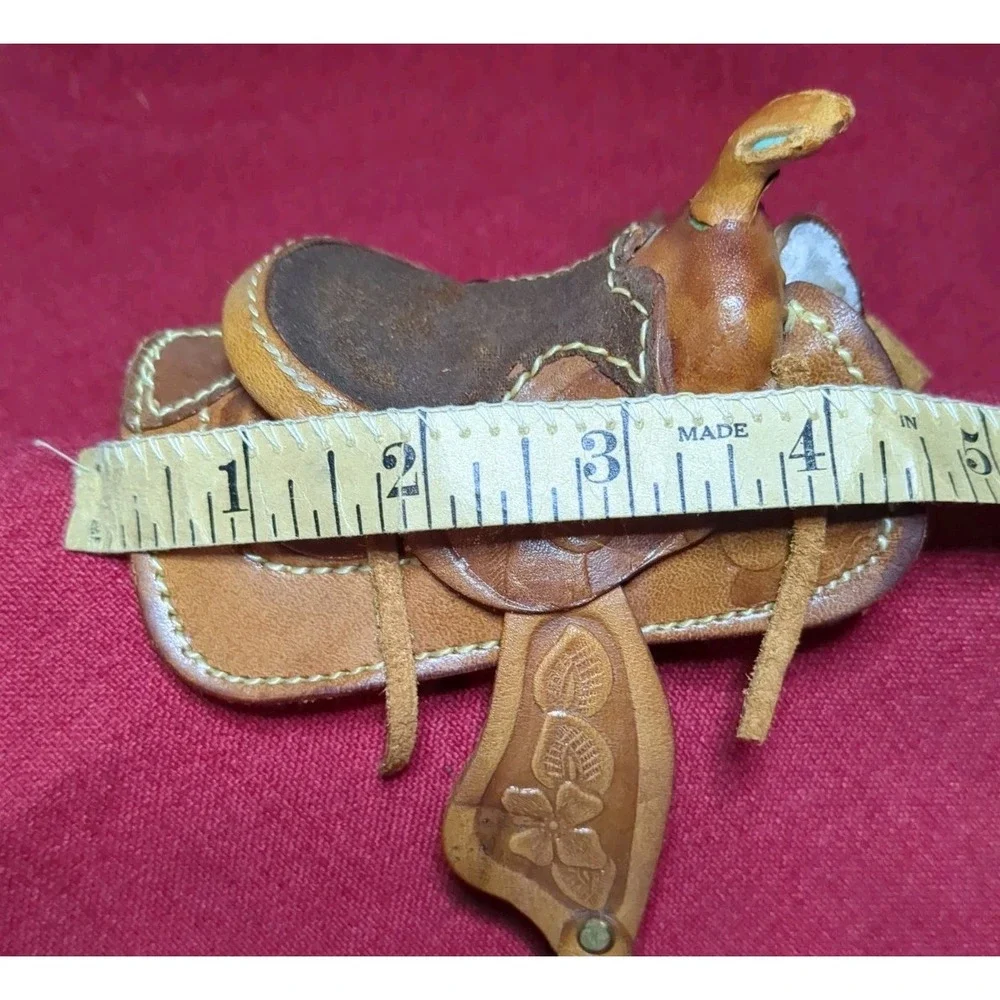 Mini Tooled Leather Sherpa Lined Saddle